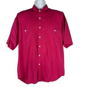 Jonathan David Collection Mens Short Sleeve Button-Down Shirt Size L Pink